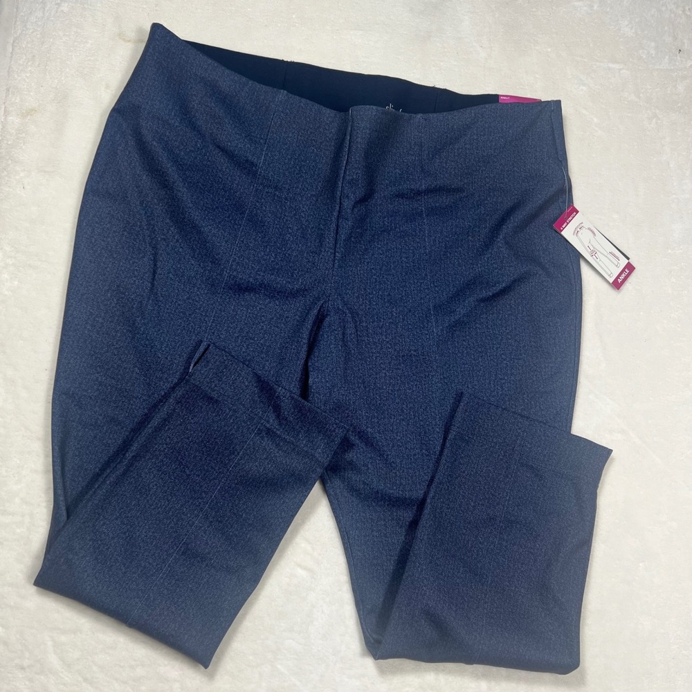 Slim Factor by Investments Woman Blue Ankle Pants 4-Way Stretch Plus Size 3X NWT